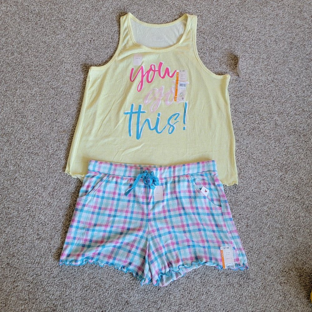 NWT Secret Treasures Women's Whisperluxe Lettuce Hem Tank & Short Set, 2-piece